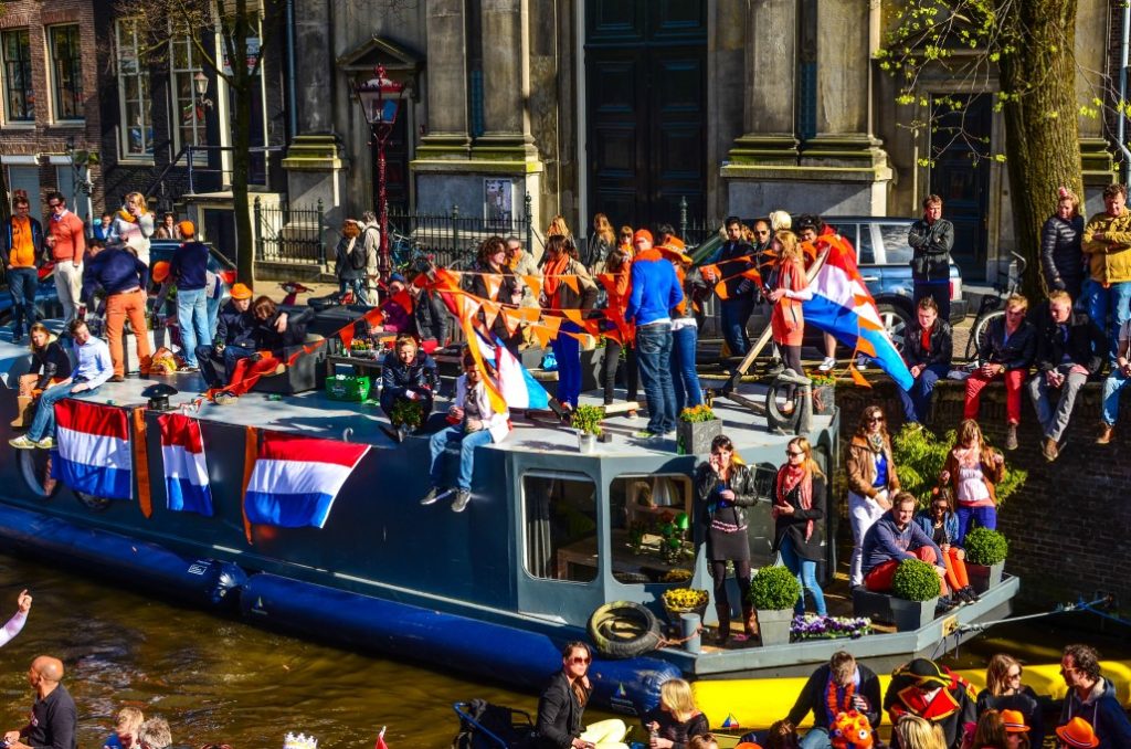 King's Day on the Amsterdam canals